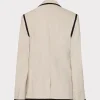 Matching Sets-MILLY Solid Linen Jacket Natural