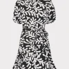 Jumpsuits & Rompers-MILLY Spanish Vine Poplin Mini Dress Black/White