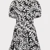Jumpsuits & Rompers-MILLY Spanish Vine Poplin Mini Dress Black/White