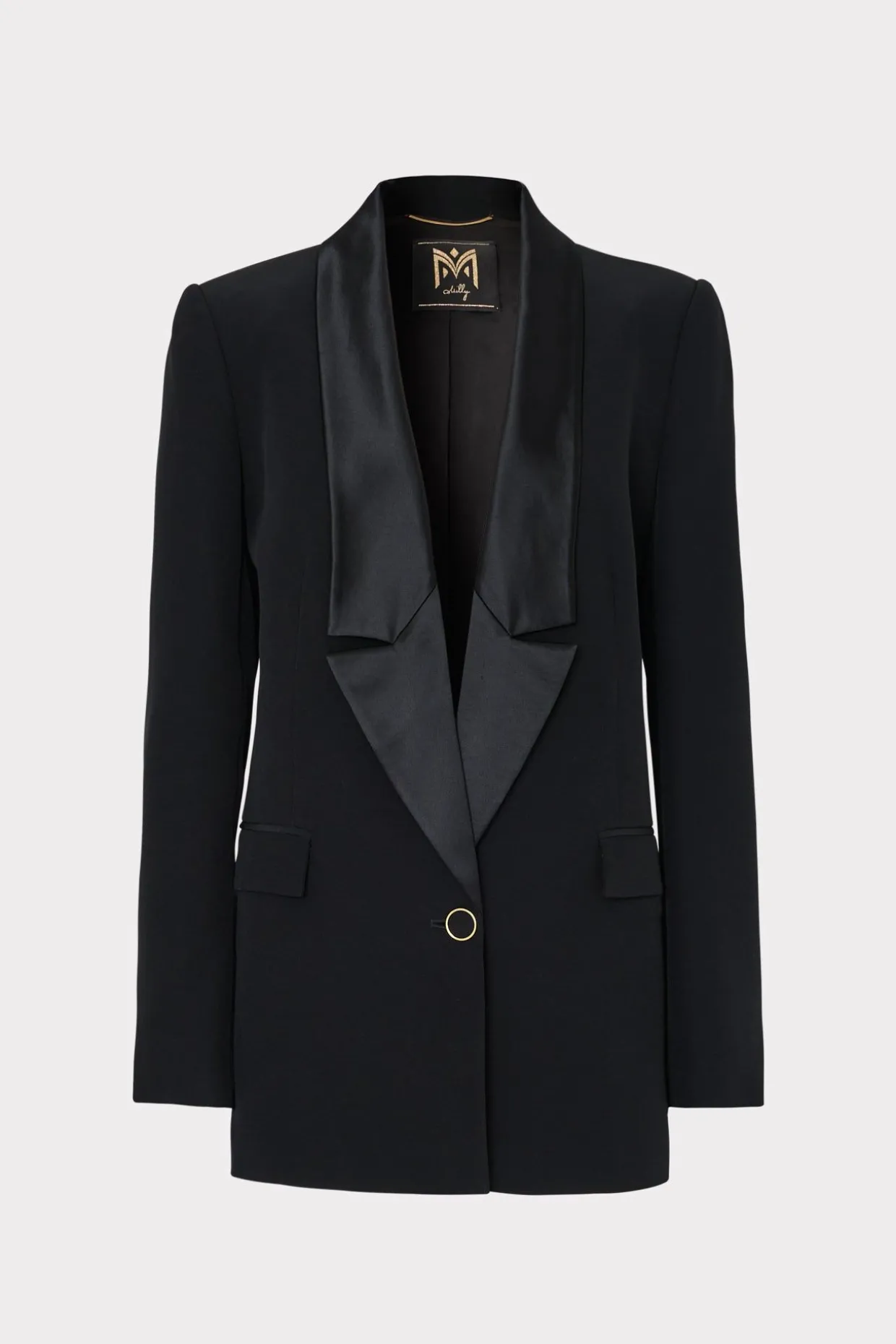 stacy_hammered_satin_blaz_0-1.webp Blazers-MILLY Stacy Hammered Satin Blazer Black