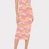 Cover-Ups-MILLY Strapless Multicolor Chevron Knit Dress Chartreuse Multi