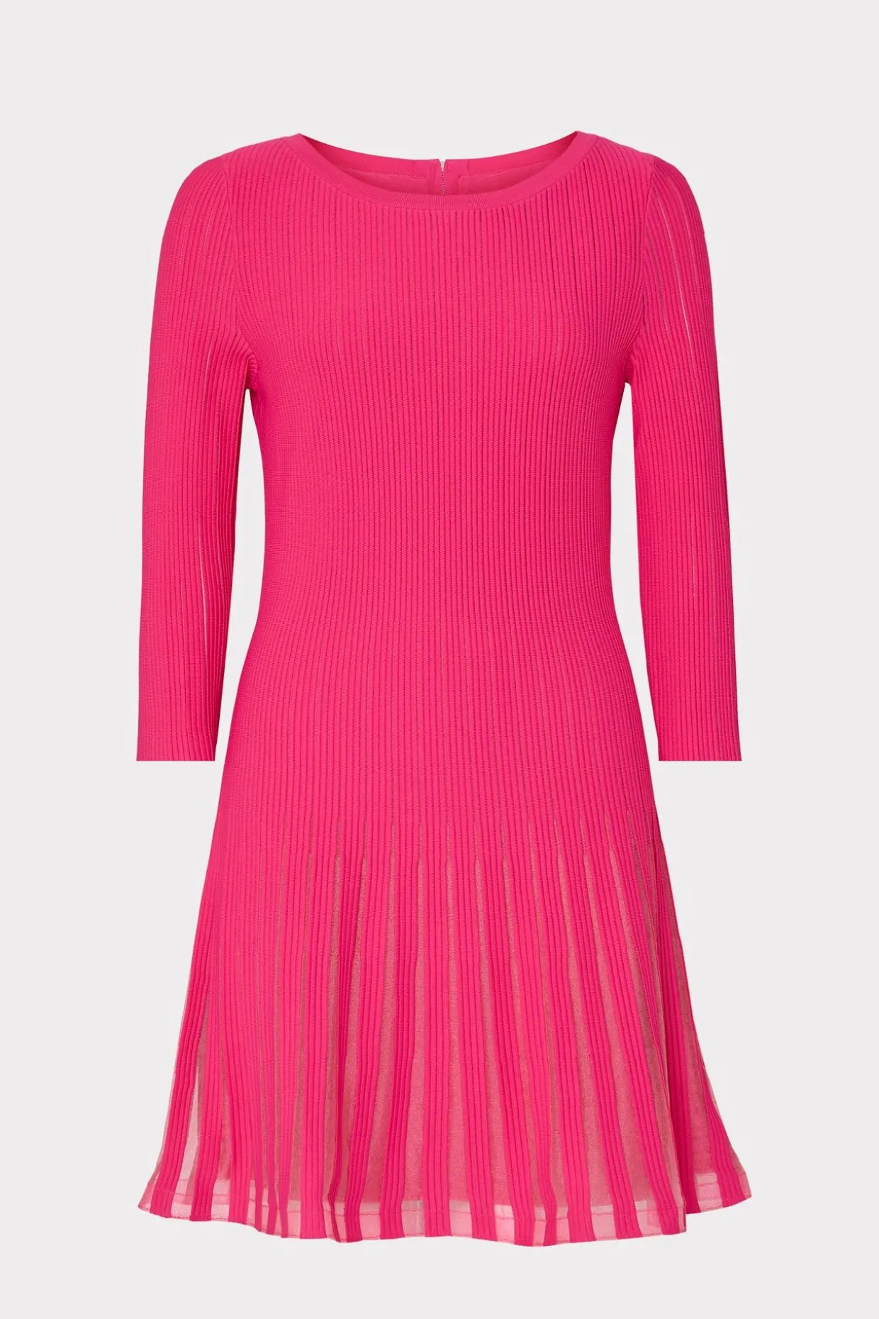 tabitha_sheer_godet_mini__0-1.webp Jumpsuits & Rompers-MILLY Tabitha Sheer Godet Mini Dress Milly Pink