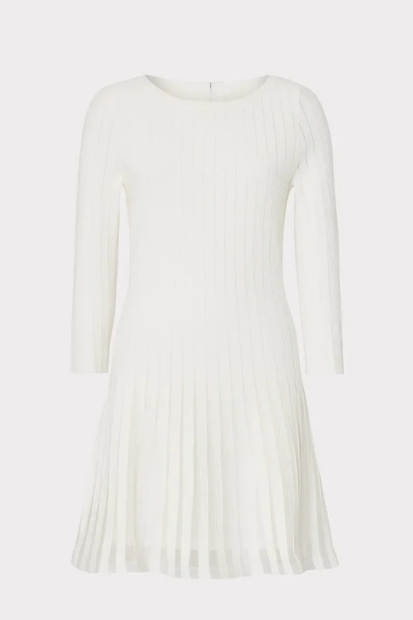 tabitha_sheer_godet_mini__0-10.webp White Dresses-MILLY Tabitha Sheer Godet Mini Dress Ecru