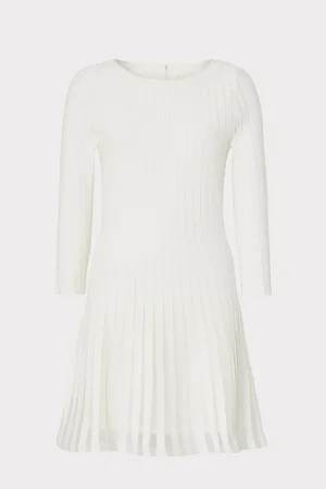 tabitha_sheer_godet_mini__0-12.webp Mini Dresses-MILLY Tabitha Sheer Godet Mini Dress Ecru