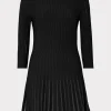 Sweaters & Knits-MILLY Tabitha Sheer Godet Mini Dress Black