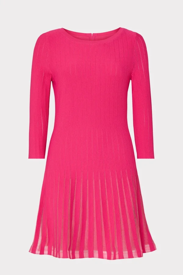 tabitha_sheer_godet_mini__0-4.webp Sweaters & Knits-MILLY Tabitha Sheer Godet Mini Dress Milly Pink