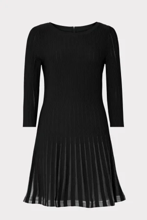tabitha_sheer_godet_mini__0-7.webp Knit Dresses-MILLY Tabitha Sheer Godet Mini Dress Black