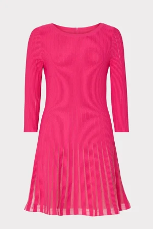 Pink Dresses-MILLY Tabitha Sheer Godet Mini Dress Milly Pink