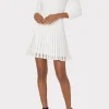 Mini Dresses-MILLY Tabitha Sheer Godet Mini Dress Ecru
