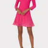 tabitha_sheer_godet_mini__1-6.webp Knit Dresses-MILLY Tabitha Sheer Godet Mini Dress Milly Pink