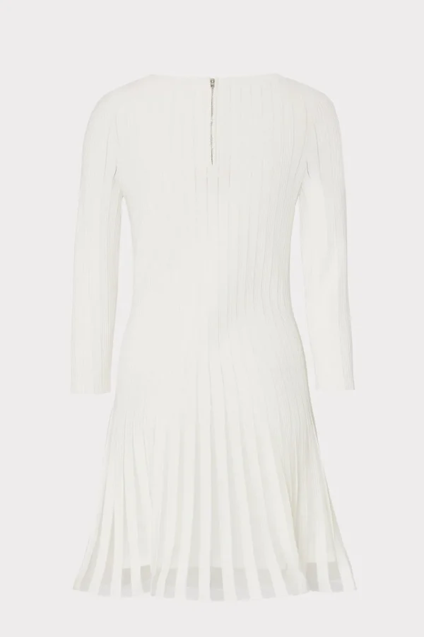 Mini Dresses-MILLY Tabitha Sheer Godet Mini Dress Ecru