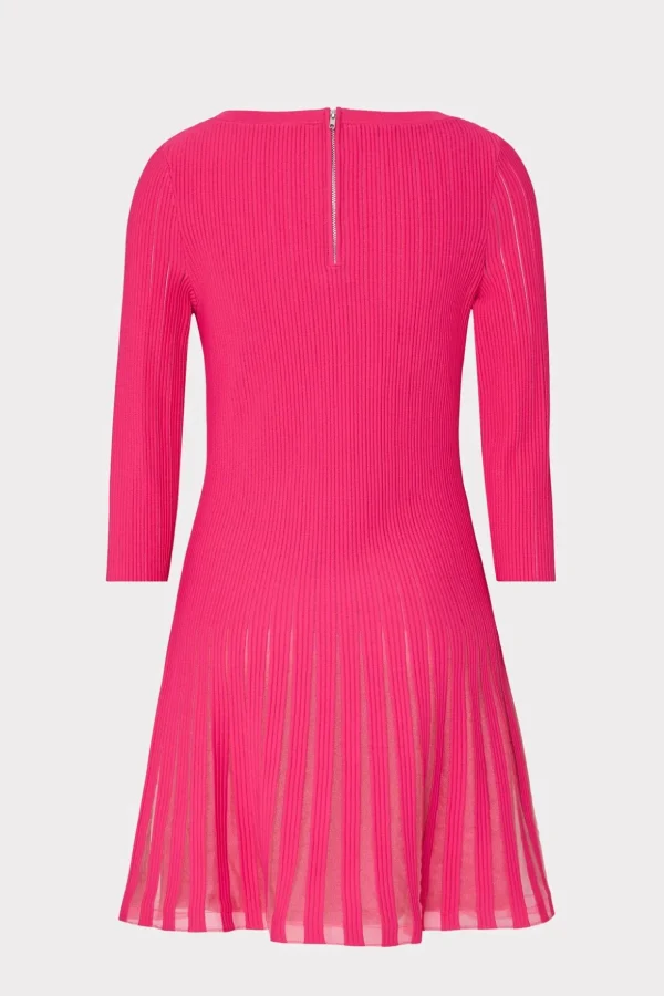 tabitha_sheer_godet_mini__3-4.webp Sweaters & Knits-MILLY Tabitha Sheer Godet Mini Dress Milly Pink
