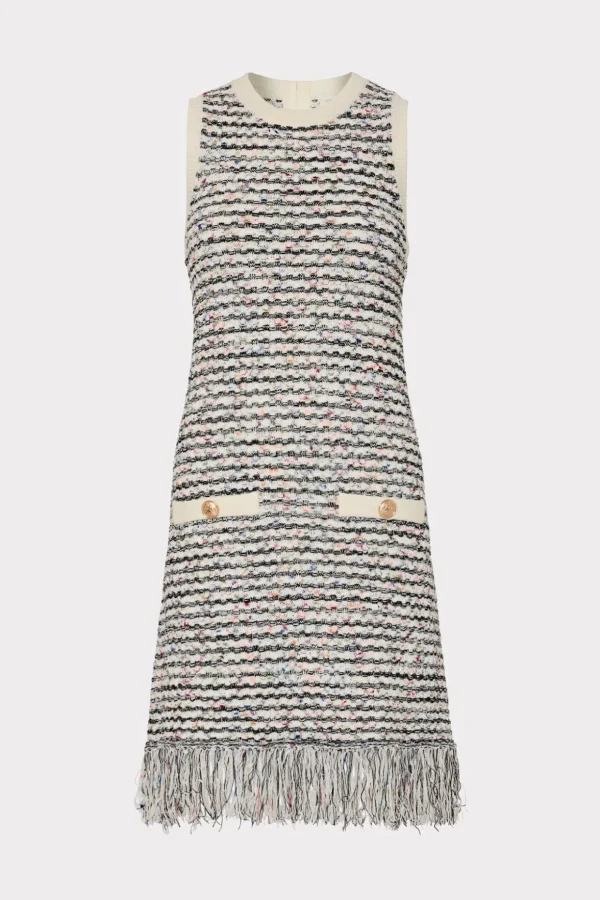 textured_fringe_knit_mini_0-1.webp Sweaters & Knits-MILLY Textured Fringe Knit Mini Dress Ecru Multi