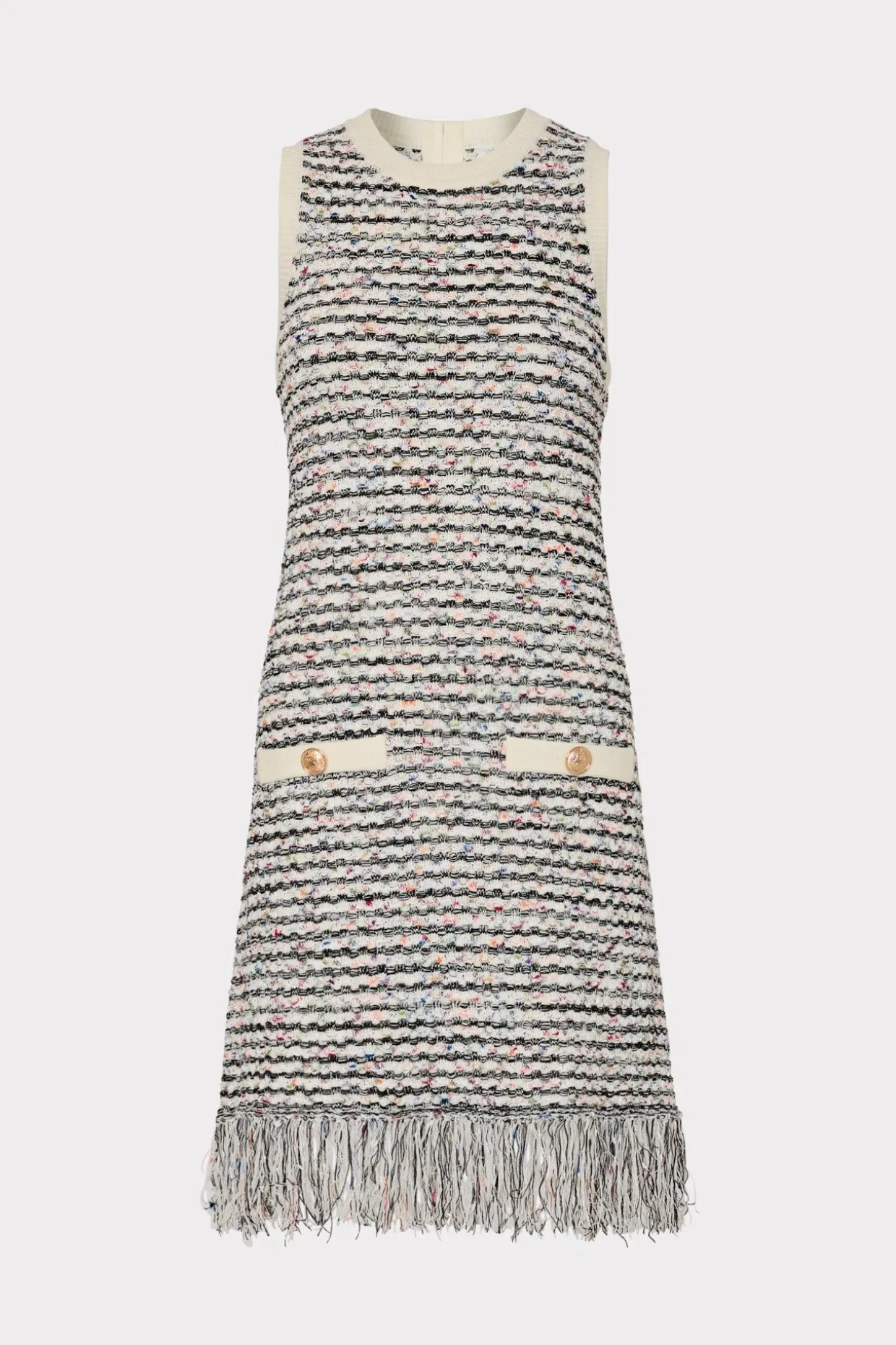 textured_fringe_knit_mini_0-1.webp Sweaters & Knits-MILLY Textured Fringe Knit Mini Dress Ecru Multi