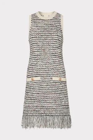 textured_fringe_knit_mini_0-5.webp Cocktail Dresses-MILLY Textured Fringe Knit Mini Dress Ecru Multi