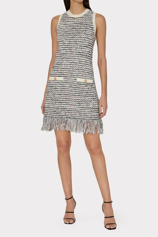 textured_fringe_knit_mini_1-6.webp Mini Dresses-MILLY Textured Fringe Knit Mini Dress Ecru Multi