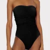 Jumpsuits & Rompers-MILLY Textured Ruched One Piece Black