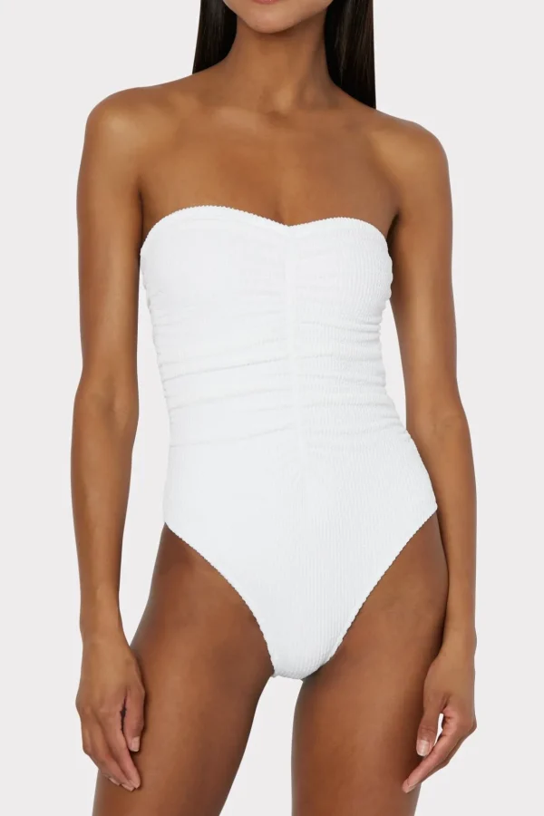 textured_ruched_one_piece_1.webp One Piece Swimsuits-MILLY Textured Ruched One Piece White