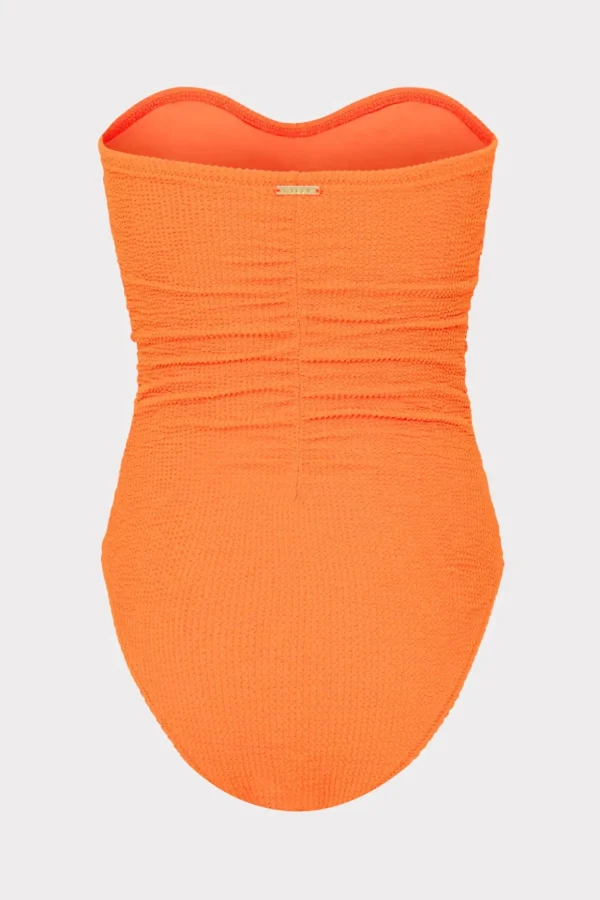 textured_ruched_one_piece_3-4.webp Jumpsuits & Rompers-MILLY Textured Ruched One Piece Neon Orange