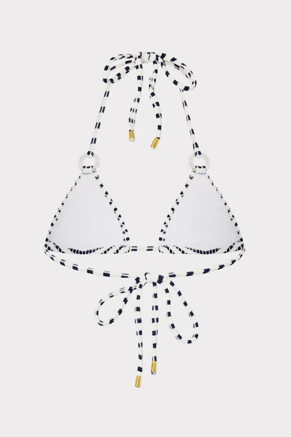textured_stripe_ring_tria_2.webp Bikinis-MILLY Textured Stripe Ring Triangle Bikini Top Navy