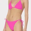 Jumpsuits & Rompers-MILLY Textured Triangle Bikini Top Neon Pink