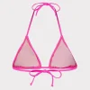 Jumpsuits & Rompers-MILLY Textured Triangle Bikini Top Neon Pink