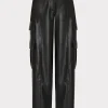 Pants-MILLY Tobias Vegan Leather Cargo Pants Black
