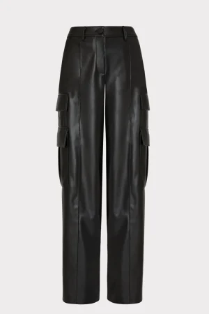 tobias_vegan_leather_carg_0.webp Pants-MILLY Tobias Vegan Leather Cargo Pants Black