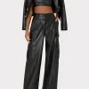 Pants-MILLY Tobias Vegan Leather Cargo Pants Black