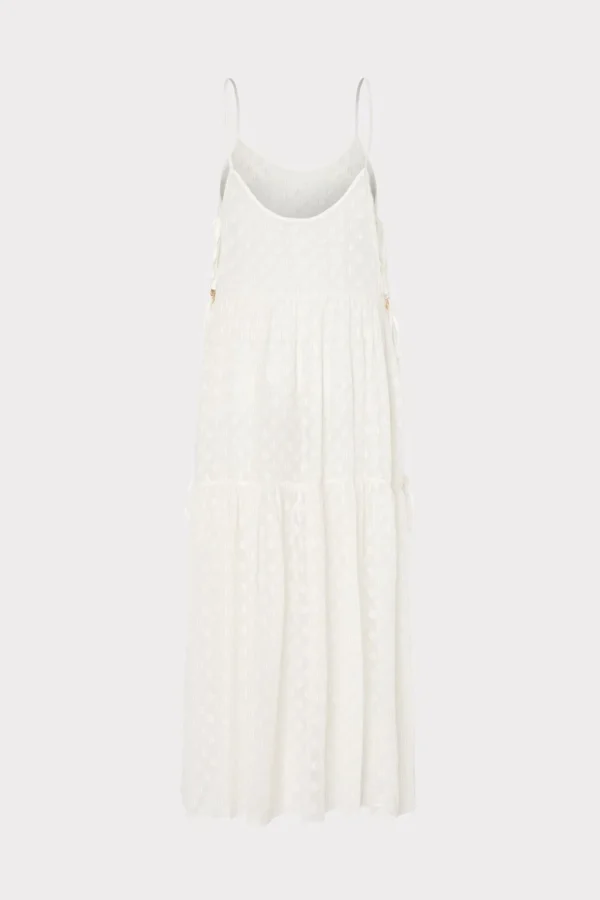 Jumpsuits & Rompers-MILLY Valeria Diamond Jacquard Coverup Dress White/Gold