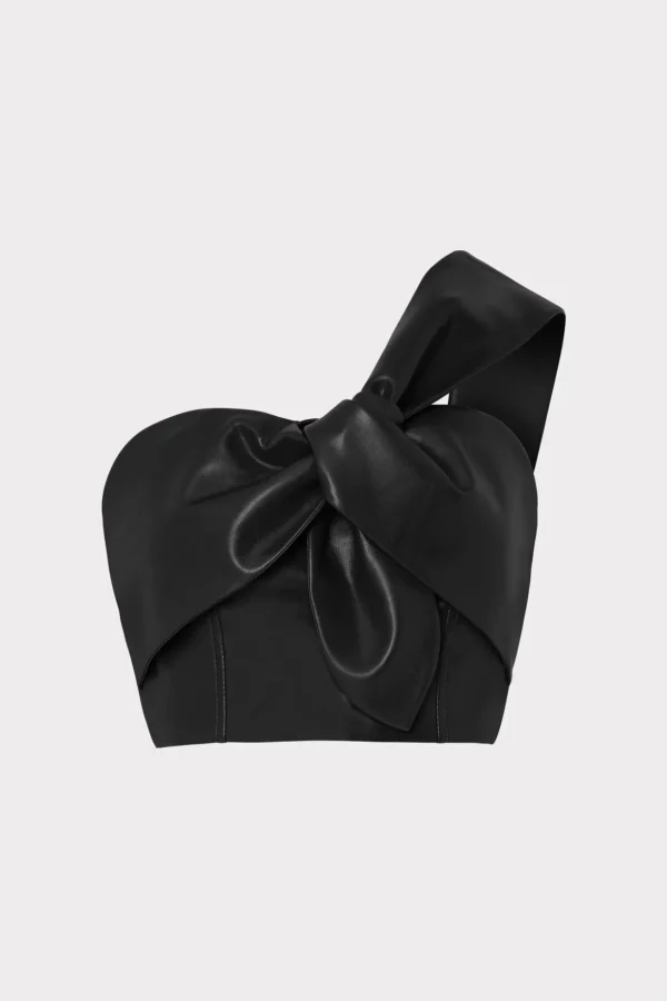 Jumpsuits & Rompers-MILLY Vegan Leather Top Black