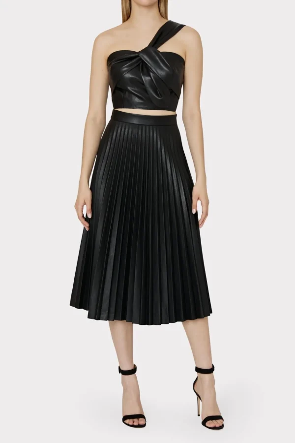 Jumpsuits & Rompers-MILLY Vegan Leather Top Black