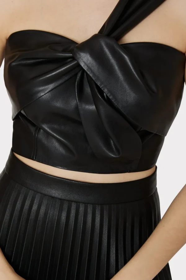 Jumpsuits & Rompers-MILLY Vegan Leather Top Black