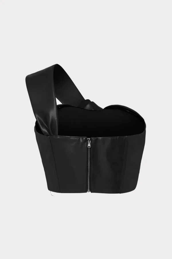 Jumpsuits & Rompers-MILLY Vegan Leather Top Black