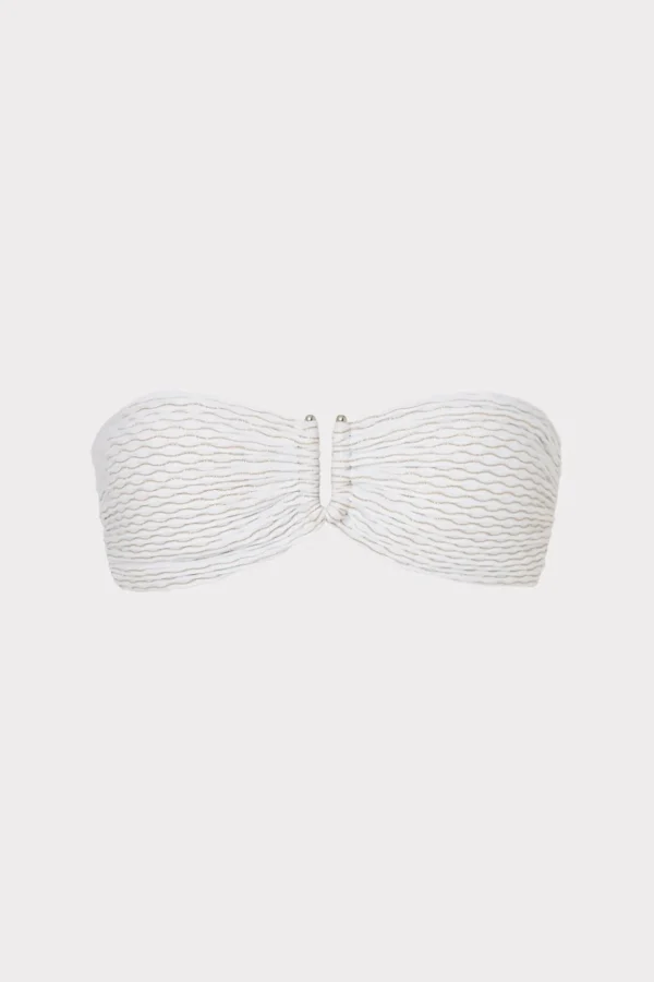 Jumpsuits & Rompers-MILLY Verone Texture Waves Bandeau Top White
