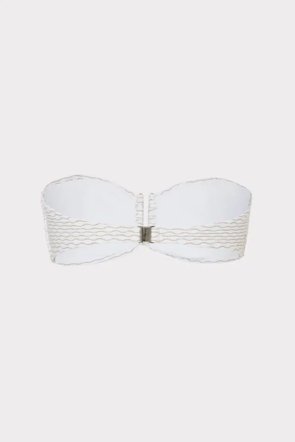 Jumpsuits & Rompers-MILLY Verone Texture Waves Bandeau Top White