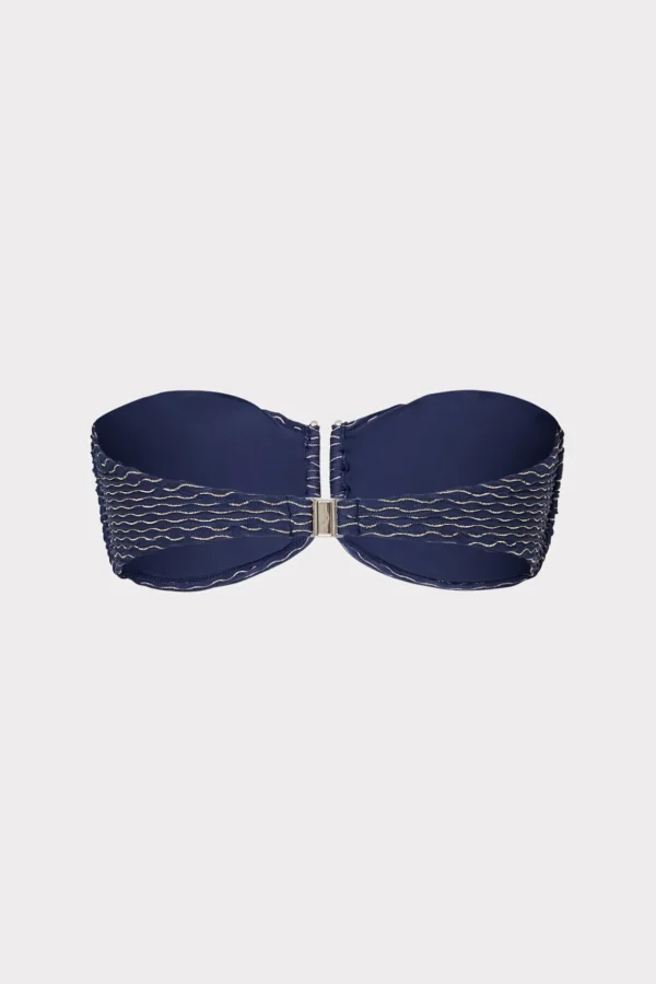 verone_texture_waves_band_3-3.webp Jumpsuits & Rompers-MILLY Verone Texture Waves Bandeau Top Navy