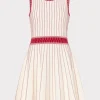 vertical_texture_fit_and__0-11.webp Mini Dresses-MILLY Vertical Texture Fit And Flare Dress Ecru/Red