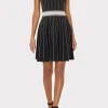 Jumpsuits & Rompers-MILLY Vertical Texture Fit And Flare Dress Black/Ecru