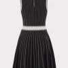 vertical_texture_fit_and__3-12.webp Mini Dresses-MILLY Vertical Texture Fit And Flare Dress Black/Ecru