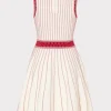 vertical_texture_fit_and__3-6.webp Knit Dresses-MILLY Vertical Texture Fit And Flare Dress Ecru/Red