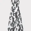 Guest Of Dresses-MILLY Vintage Vine Poplin Dress Black/White