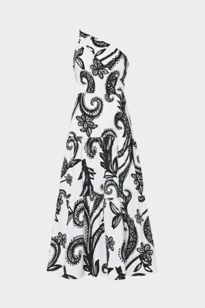 vintage_vine_poplin_dress_0-3.webp Guest Of Dresses-MILLY Vintage Vine Poplin Dress Black/White