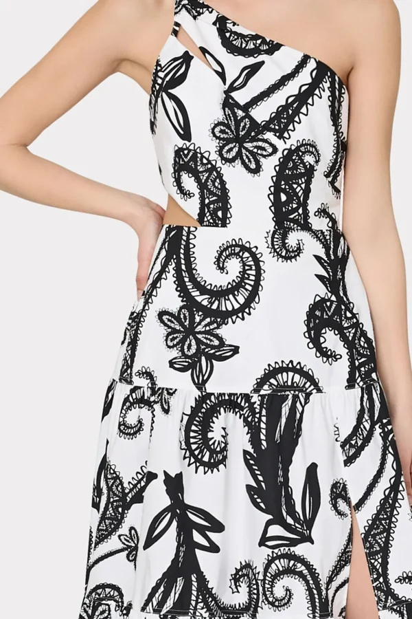 vintage_vine_poplin_dress_2.webp Jumpsuits & Rompers-MILLY Vintage Vine Poplin Dress Black/White