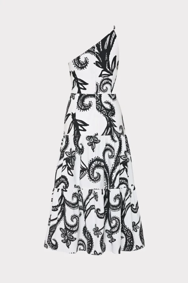 vintage_vine_poplin_dress_4.webp Jumpsuits & Rompers-MILLY Vintage Vine Poplin Dress Black/White