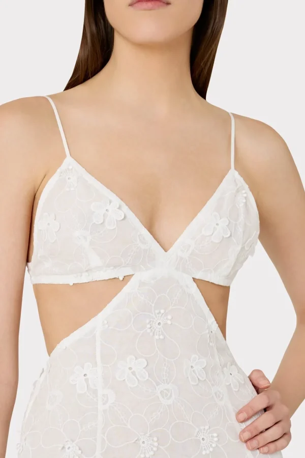 vivianne_d_floral_cotton__2.webp Cover-Ups-MILLY Vivianne 3D Floral Cotton Eyelet Dress White