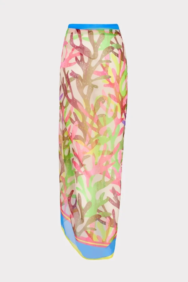 watercolor_caribbean_cora_3-1.webp Jumpsuits & Rompers-MILLY Watercolor Caribbean Coral Chiffon Sarong Green Multi