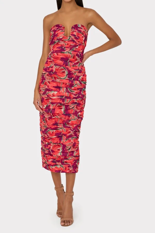 windmill_floral_chiffon_d_1.webp Jumpsuits & Rompers-MILLY Windmill Floral Chiffon Dress Red Multi