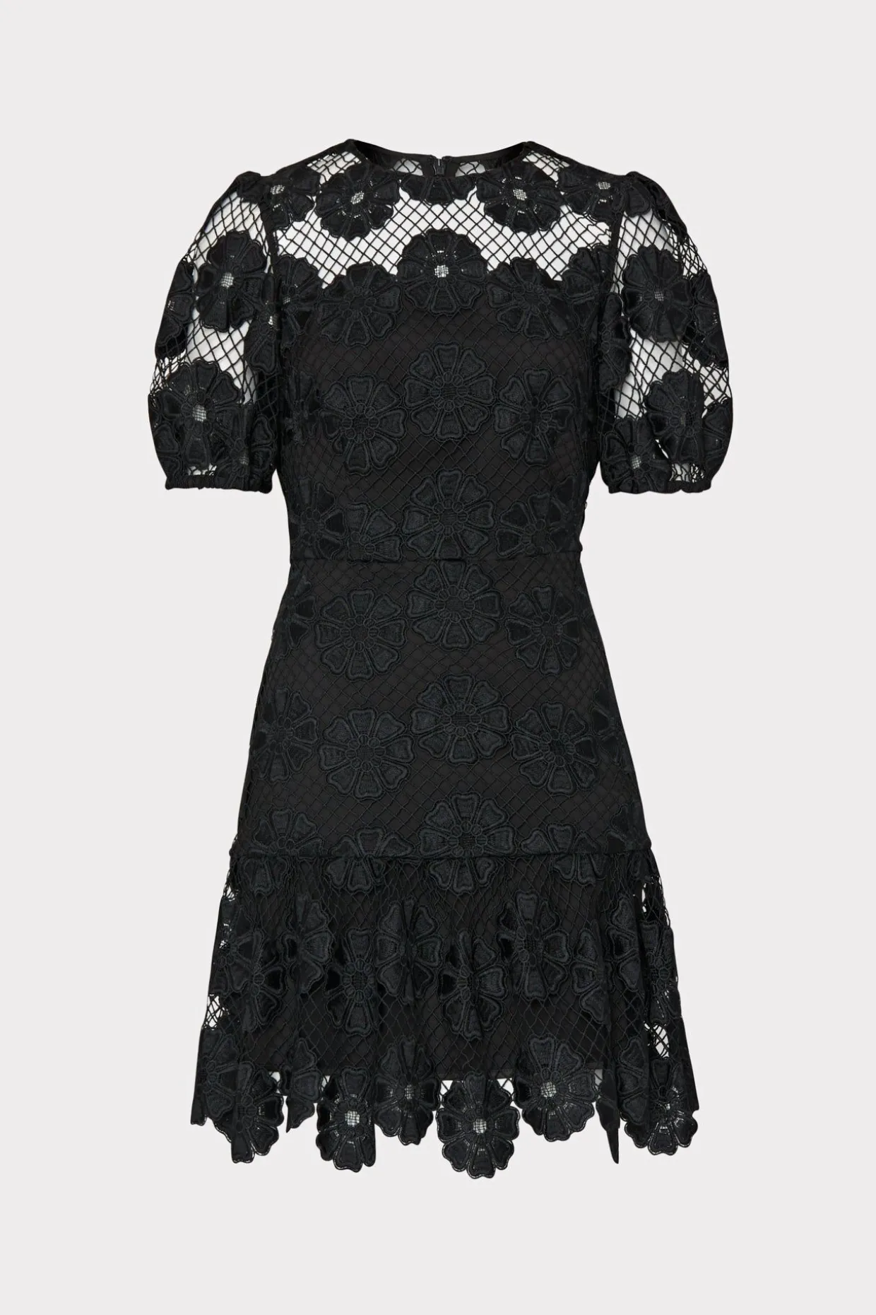 yasmin_daisy_lace_dress_0.webp Jumpsuits & Rompers-MILLY Yasmin Daisy Lace Dress Black