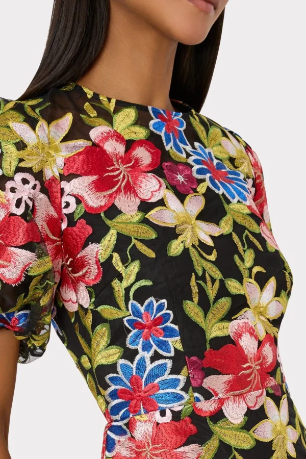 yasmin_floral_embroidery__2.webp Jumpsuits & Rompers-MILLY Yasmin Floral Embroidery Dress Red Multi